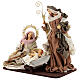 Holy Family, resin and fabric, pink and moka Venetian style, 40 cm s3