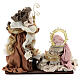 Holy Family, resin and fabric, pink and moka Venetian style, 40 cm s6