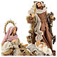 Sacra famiglia resina stoffa moka e rosa 40 cm stile veneziano s4