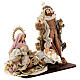 Sacra famiglia resina stoffa moka e rosa 40 cm stile veneziano s5