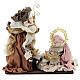 Sacra famiglia resina stoffa moka e rosa 40 cm stile veneziano s6