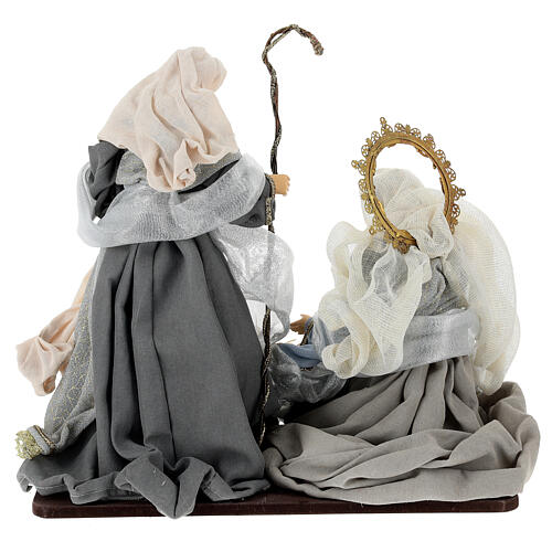 Nativity Scene set of 6, blue and silver, resin and fabric, Venetian style, 40 cm average height 12