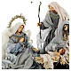 Nativity Scene set of 6, blue and silver, resin and fabric, Venetian style, 40 cm average height s5