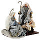 Nativity Scene set of 6, blue and silver, resin and fabric, Venetian style, 40 cm average height s6