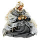 Nativity Scene set of 6, blue and silver, resin and fabric, Venetian style, 40 cm average height s10