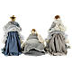 Nativity Scene set of 6, blue and silver, resin and fabric, Venetian style, 40 cm average height s13