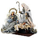 Natividade 6 figuras azul e prata resina e tecido 40 cm, estilo veneziano s4
