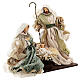 Nativity Scene set of 6, resin and fabric, Venetian style, green and gold, 40 cm s6