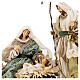 Natività 6 pezzi stile veneziano resina e stoffa verde oro 40 cm  s3