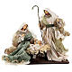 Natividade 6 figuras verde e ouro resina e tecido 40 cm, estilo veneziano s2