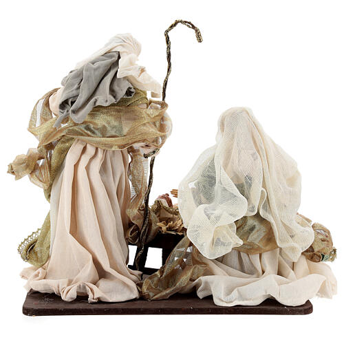 Complete nativity scene 40 cm Venetian style resin and cloth green gold 11