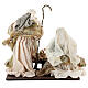 Complete nativity scene 40 cm Venetian style resin and cloth green gold s11