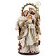 Sacra famiglia resina stoffa marrone oro 50 cm shabby chic s1