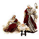 Natividade 6 figuras vermelho e ouro resina e tecido 40 cm, estilo veneziano s2