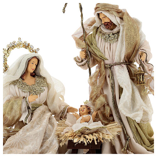 Nativity Scene set of 6, resin and fabric, Venetian style, 40 cm average height 3