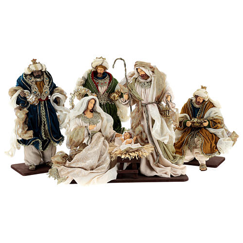 Nativité 6 pcs style vénitien résine et tissu 40 cm 1