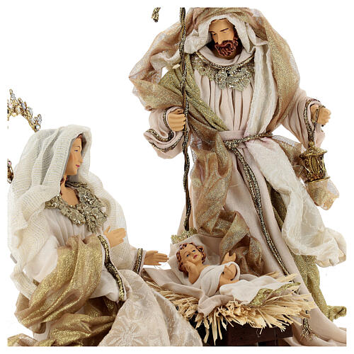 Natividade 6 figuras resina e tecido detalhes dourados 40 cm, estilo veneziano 7