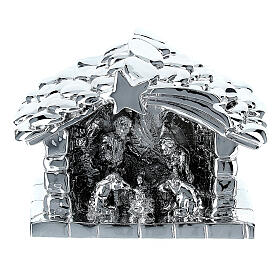 Nativity stable in silver marble dust 6 cm
