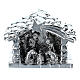 Nativity stable in silver marble dust 6 cm s1