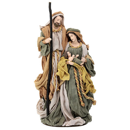 Shabby Chic Nativity Scene on round base 45 cm resin and fabric 1