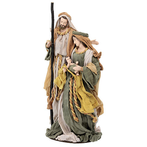 Nativité Shabby Chic sur base 45 cm résine tissu 3