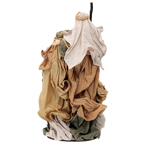 Natività su base Shabby Chic 45 cm resina stoffa 5