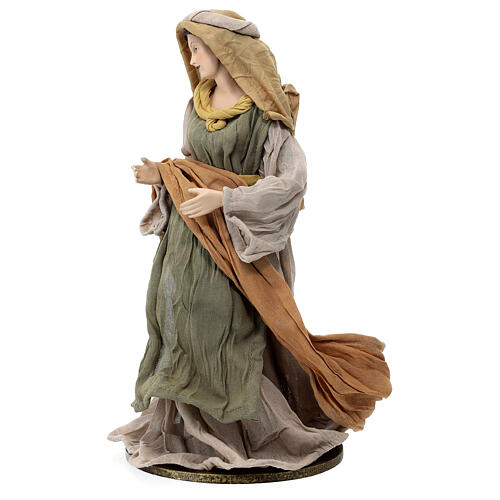 Shabby Chic Nativity Scene, set of 3, resin and fabric, 35 cm 7