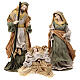 Shabby Chic Nativity Scene, set of 3, resin and fabric, 35 cm s1