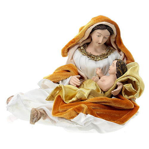 Golden Nativity Scene in Venetian style, set of 2, resin and fabric, 40 cm 2