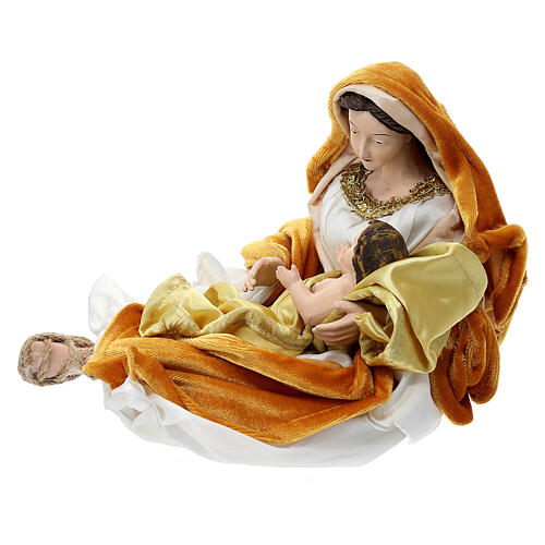Golden Nativity Scene in Venetian style, set of 2, resin and fabric, 40 cm 4