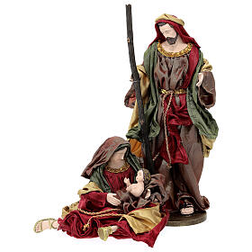 Natividade estilo veneziano vermelho e ouro, altura 39 cm