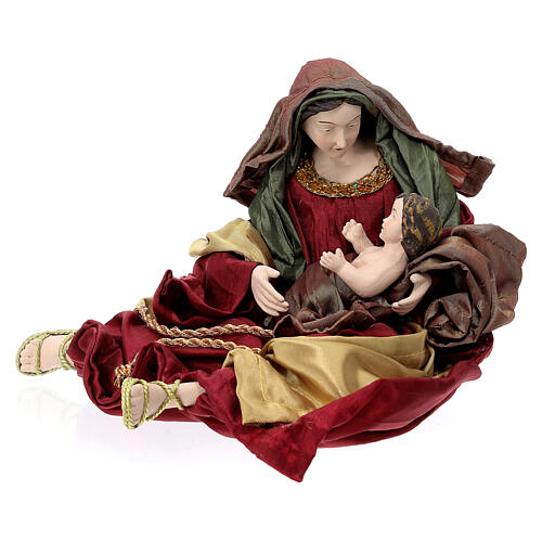 Natividade estilo veneziano vermelho e ouro, altura 39 cm 2