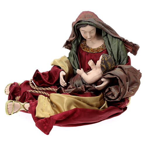 Natividade estilo veneziano vermelho e ouro, altura 39 cm 4