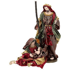 Holy Family Venetian style red and gold 2 pcs 40 cm