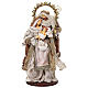 Holy Family statue on round base 50 cm ivory cloth resin s1