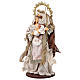 Holy Family statue on round base 50 cm ivory cloth resin s3