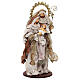 Holy Family statue on round base 50 cm ivory cloth resin s4