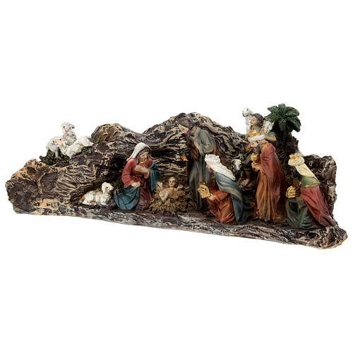 Nativity Scene with Wise Men and shepherd, resin, 30 cm 2