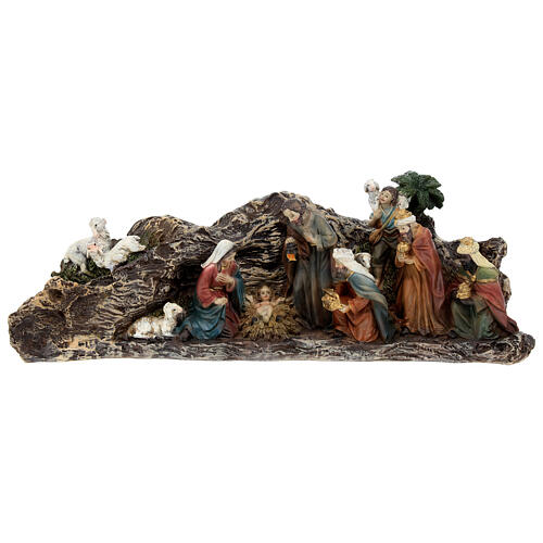Natividad con reyes magos y pastor resina 30 cm 1