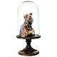 Nativity Scene on a round pedestal under a glass dome 35 cm s4