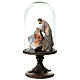 Natività su piedistallo circolare con cupola in vetro 35 cm s3