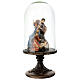 Nativity Scene on a round pedestal with glass dome 35 cm s4