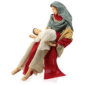 Holy Family set 3 pieces in resin and cloth Light of Hope 80 cm