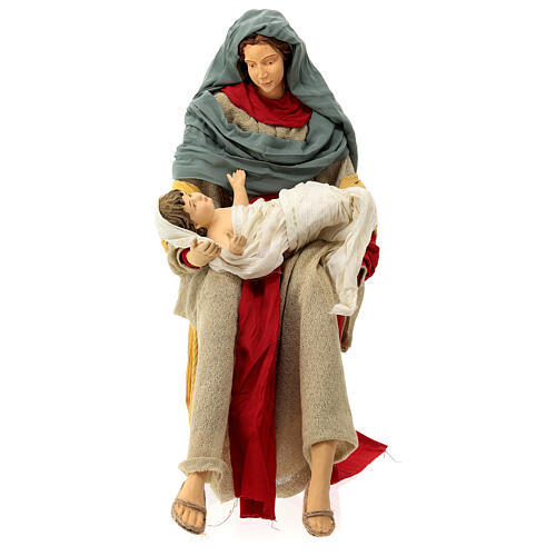 Holy Family set 3 pieces in resin and cloth Light of Hope 80 cm 4
