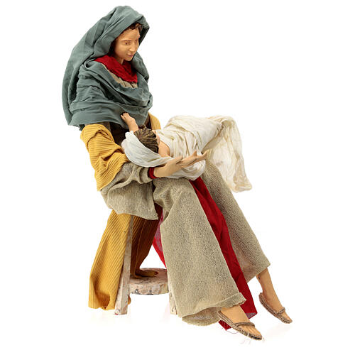 Holy Family set 3 pieces in resin and cloth Light of Hope 80 cm 6