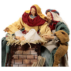 Holy Family set resin and cloth with base accessories, Light of Hope 30 cm