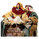 Holy Family set resin and cloth with base accessories, Light of Hope 30 cm s2