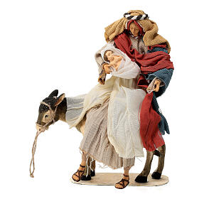 Nativité avec âne, résine et tissu, 30 cm Light of Hope