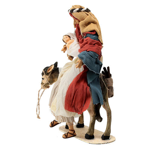 Holy Family with donkey resin and cloth 30 cm Light of Hope 4