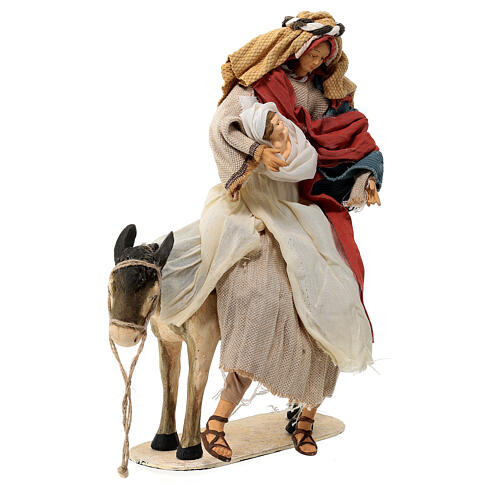 Holy Family with donkey resin and cloth 30 cm Light of Hope 6